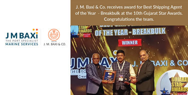 J. M. Baxi & Co. receives award for Best Shipping Agent of the Year - Breakbulk