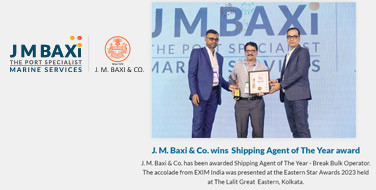 J. M. Baxi & Co. has been awarded Shipping Agent of The Year -Break Bulk Operator